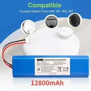 Ecovacs Deebot Ozmo 900 901 905 920 930 937 N8 Pro 리튬 이온 14.4V 로봇 진공 청소기 배터리용 6800mAh