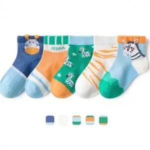준캡 아동양말 별얼룩말 중목 5족세트