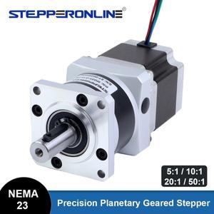 STEPPERONLINE Nema 23 기어드 스테퍼 모터(비율 포함) 5 10 20 50:1 정밀 유성 기어박스 바이폴라 L=54.5m