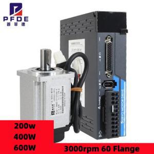 AC 서보 모터 200W 400W 600W 드라이브 키트 포함 3000rpm 60 플랜지 드라이버 RS485 + 17비트 자기 엔코더