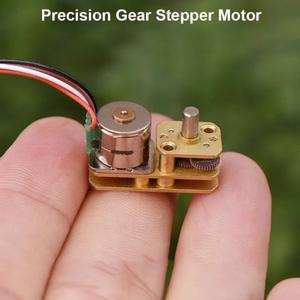 광학 기기용 정밀 풀 메탈 기어 스테핑 모터, 플립 출력 샤프트, 미니 10mm, 2 상 4 선 스텝퍼 기어 모터