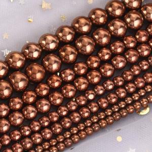 3/4/6/8/10mm 천연 돌 구슬 구리 적철광 라운드 느슨한 스페이서 비즈 보석 만들기 DIY 매력 팔찌 목걸이