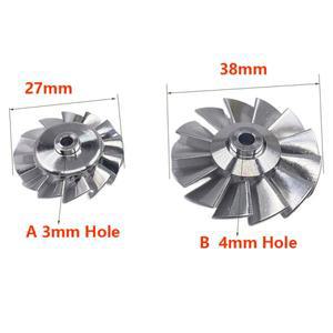 고속을 위한 27mm/38mm CNC 고정밀 알루미늄 임펠러 3mm/4mm 구멍 100000 RPM 덕트 팬 블레이드 임펠러 헤