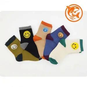 귀여운 아기 중목 양말 스마일 캐릭터 패턴 유아 아기용 양말