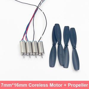 4pcs 716 7mm * 16mm 2CW + 2CCW 코어리스 모터 프로펠러 DC 3V 3.7V 55000RPM 초고속 RC 드론 쿼드콥터 엔