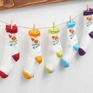 유아아동 y해피데이중목 5족세트 남아여아 스마일야양말