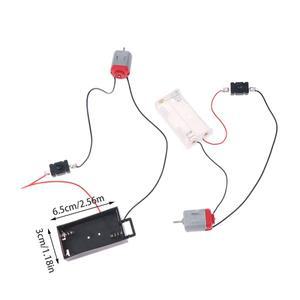 미니 DIY 전자 모터 회로 모델 키트 블랙 화이트 130 모터 키트 2xAA 배터리 보관 케이스 및 스위치 포함 1