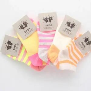 ( )여아 국산양말 발목 답례품 3-4세 어린이집 유치원 유치원룩 네온링글 아동양말세트 5켤레 유아동 생일