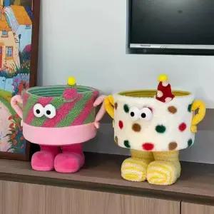 오아픽 11번가 보관함 정리함 수납함 뚜껑형 원형 투톤 바스켓 바구니 수납