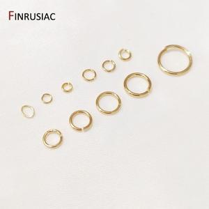50-100 개/가방 18K 진짜 골드 도금 점프 반지 DIY 쥬얼리에 대한 도매 분할 링 커넥터 액세서리 용품 판매