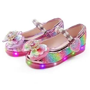 [풋풋]풋풋 레인보우 스파클 크라운 LED 아동 구두