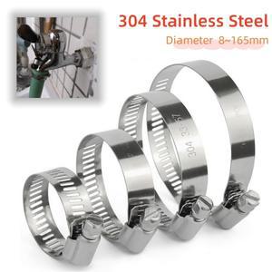 304 스테인리스 스틸 호스 클램프 조절식 웜 기어 스크류 밴드 수도관  후드 세탁기 가스관용