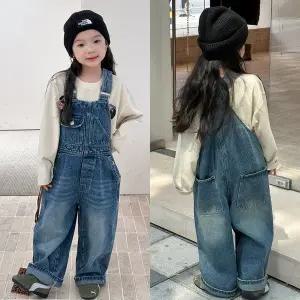 [삐삐네옷가게]여아 캐주얼 와이드핏 데일리 멜빵바지