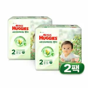 하기스 2025 네이처메이드 공용 2단계 소형/팬티형, 76매X2팩(152매)