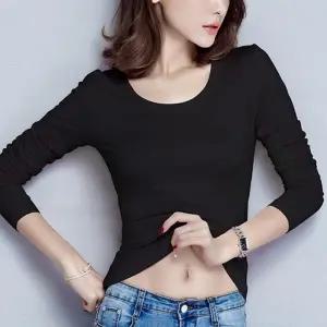 좋은 여자 가을 봄 기본티 스판 라운드넥 레이어드 이너티