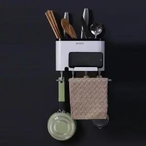 ( )다용도 부착식 후크 수저통 거치대 정리함