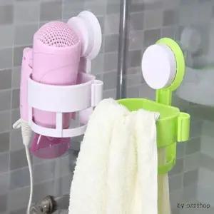 (색상 흡착 드라이기거치대(색상랜덤))[재고정리] 드라이기거치대 욕실수납용품 흡착선 선반