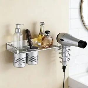 (색상 C형 실버)드라이기 거치대 욕실 드라이기 홀더 스탠드형