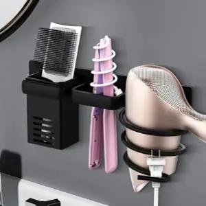 (색상 블랙)멀티 고데기 거치대 드라이 수납형 형드라 이거 기거 헤어