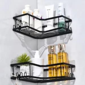 (색상 색상/블랙)다활용 무타공 욕실코너선반 화장실 바디워시 거치대