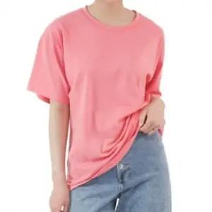 여성반팔 민무늬 핑크 여성라운드티 여자반팔 여자반팔티