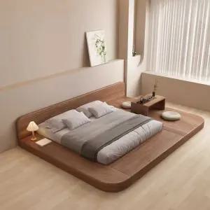 침대 프레임 원목 더블 바닥 설치 곡선 다다미 우드