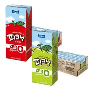 피크닉 제로 사과 200ml 24팩 + 피크닉 제로 청포도 200ml 24팩