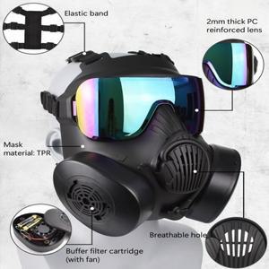 이중 팬 색상 변경 전술 풀페이스 마스크 (야외 사이클링, CS 코스프레 의상, 할로윈 보호 마스크)