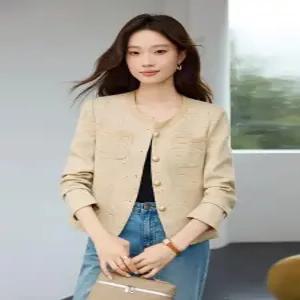 루타꽁몰 여성 정장 자켓 코트 봄가을 쇼트 노카라 상의 HO3