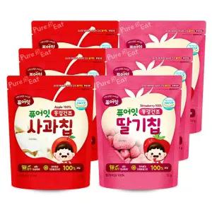 퓨어잇 내이브로 사과칩 12g x 3p + 딸기칩 12g x 3p 사과맛 딸기맛 2세트