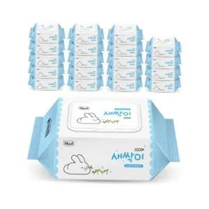 새싹이물티슈 미래생활 잘풀리는집 새싹이 물티슈 캡형 100매 20팩