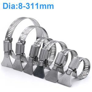 웜기어 호스 클램프 하이드로 밸브 조정 가능 키 정원 클립 스테인레스 스틸 워터 파이프 패스너 자동차 기