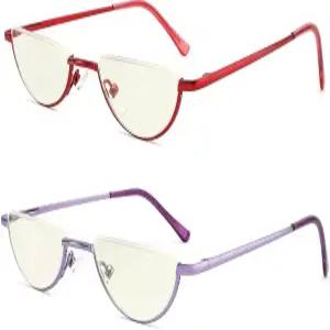 이와예 하프 문 리딩 안경 안티 블루 라이트 UV 프레임 세미 렌즈 슬림 스프링 힌지 리더기 남성용 케이스