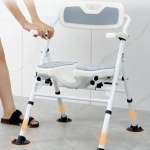 노인용 미끄럼 방지 샤워 의자 높이 조절 가능 경량 알루미늄 3D 그루브 욕실 in 1