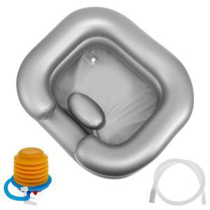 머리 목 지원 배수 호스가있는 풍선 세척 장애인 노인을위한 접이식 휴대용 샴푸