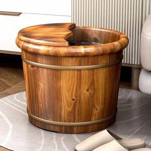 가정용 단단한 나무 워시 버킷 송아지 발 목욕 절연 휴대용 스파