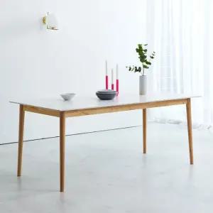 [베스트리빙] 스칸디 12T 타원형 통 세라믹 4인(1600) 사각/타원 원목 식탁 테이블/식탁 단품