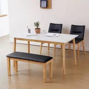 베스트리빙 스칸디 빈츠 12T 사각형 세라믹 4인(1200) 식탁세트/벤치형