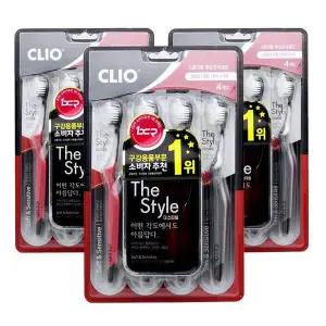 크리오 더스타일 스파이럴 항균 초극세모 칫솔 4개입 3개