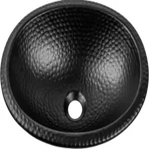 모나크 애비뉴 욕실 싱크대 - 싱크대에 17인치 타원형 드롭 탑 마운트 핸드 해머 매트 블랙 배니티