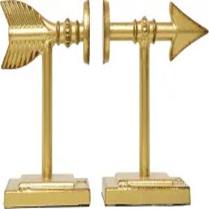 크리에이티브 협동조합 장식 주조 금속 화살 북엔드 골드 2개 세트