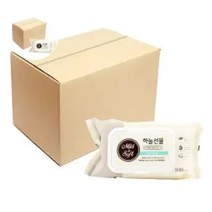 (제스트)하늘선물 캡형 물티슈 100매 24개 캡형 청결 대용량