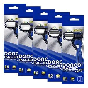[셀러에이드]도루코 페이스5 스타일 휴대용 면도기 1p X 5개