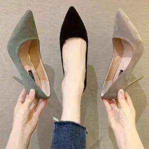 6cm여성구두 JB994605 미들힐 스웨이드 펌프스