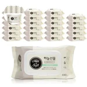 (제스트)하늘선물 캡형100매 물티슈 아기 휴대형 x1박스 유아