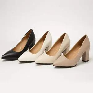 여성펌프스 NM025175 하객룩 면접 정장구두 단정 클래식 미들힐