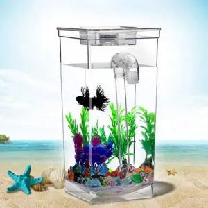 물고기 금붕어 키우기 무환수 미니 자동 청소 사각 어항