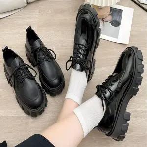 키높이통굽 GI447890 가죽 슈즈 발편한 데일리 스타일 여성로퍼