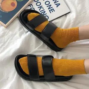 데일리 GX592968 더블 스트랩 심플 남녀공용 웨지 슬리퍼