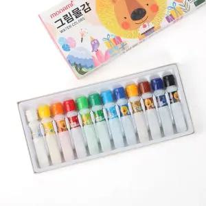 모나미 12색 그림물감 핑크 미술준비물 수채화물감 신
